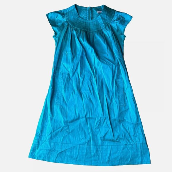 Calypso Christiane Celle Womens Zip Up Short Sleeve Silk Shift Dress Blue S - Picture 1 of 7